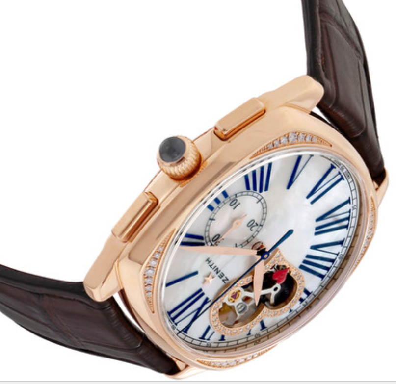 Zenith 18k Rose Gold Heritage Star Open Chronograph Ladies Watch