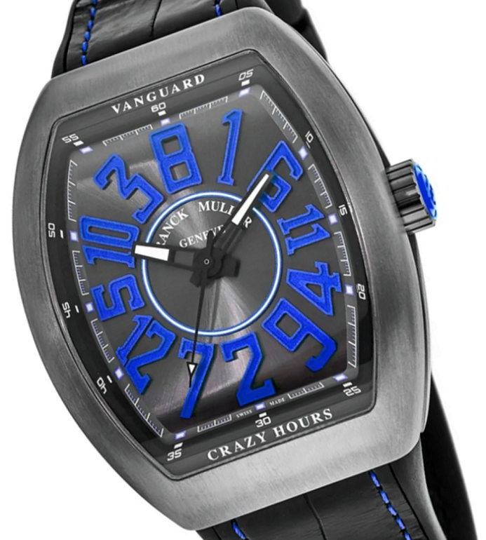 Franck Muller Vanguard Crazy Hours Blue Titanium V45 CH TT BR BL